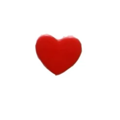 Bouton Fantaisie Coeur Rouge 13Mm X 6 Pi Ces