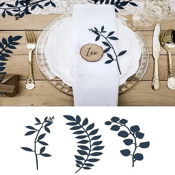 Branche Décorative Bleu Marine X 9 Pi Ces