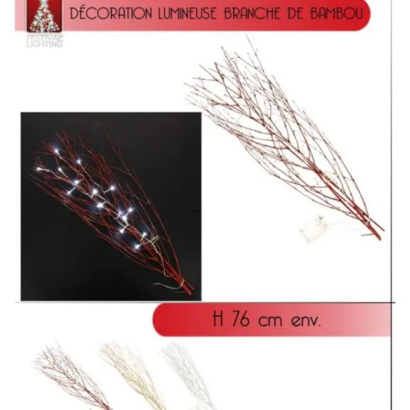 Branche De Bambou Lumineuse 16 Led 76Cm
