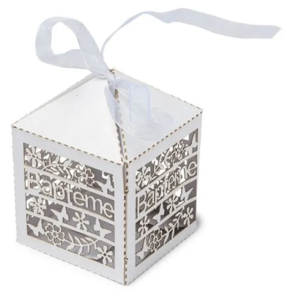 Cage A Papier Bapt Me Blanche X 10 Pi Ces