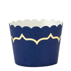 Cakes Cup Bleu Marine Liser Or X 20