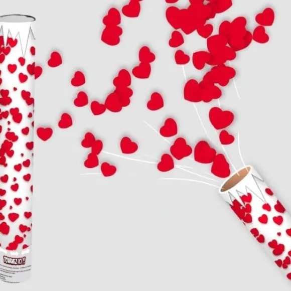 Canon Confettis Coeur Rouge 60 Cm