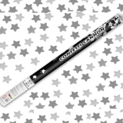 Canon Confettis Mariage Etoile Argent 80Cm
