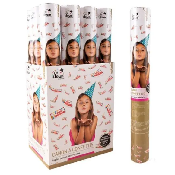 Canon Confettis Papier 40 Cm Joyeux Anniversaire