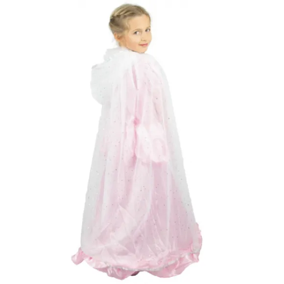 Cape Princesse Plume Blanche Et Argent Enfant