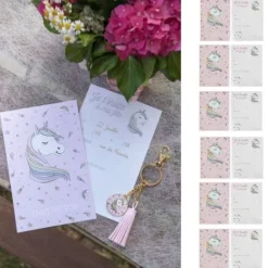 Cartes D'Invitation Licorne X 6 Pi Ces