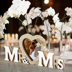Centre De Table & Cadre Photo Mr & Mrs