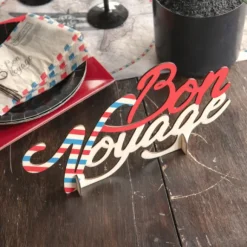 Centre De Table Bon Voyage En Bois 30 Cm