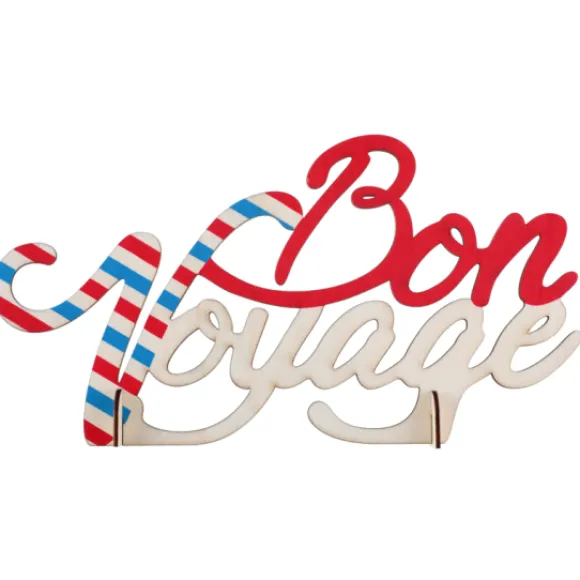 Centre De Table Bon Voyage En Bois 30 Cm