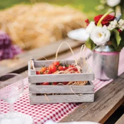 Centre De Table Cagette En Bois