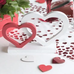 Centre De Table Deux Coeurs Romantique 21 Cm