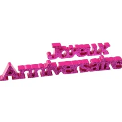 Centre De Table Joyeux Anniversaire Paillet Fuchsia