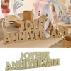 Centre De Table Joyeux Anniversaire En Bois Naturel