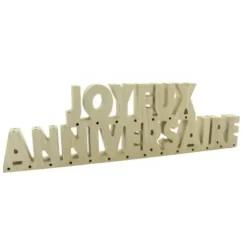 Centre De Table Joyeux Anniversaire En Bois Naturel