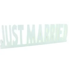 Centre De Table Just Married Blanc En Bois