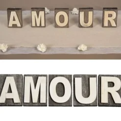 Centre De Table Mot Amour En Bois