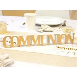 Centre De Table Mot Communion M Tallis Or