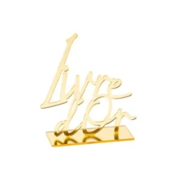Centre De Table Mot Livre D'Or Or En Plexi