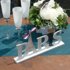 Centre De Table Mot Paris En Bois