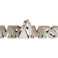 Centre De Table Mr Mrs En Bois Naturel