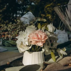 Centre De Table Pot Eg E En Gr S Blanc