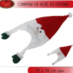 Chapeau De Noel En Feutrine Avec Visage