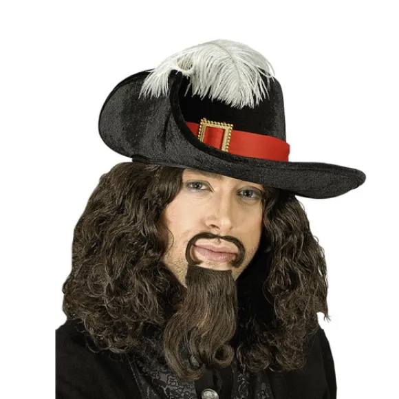 Chapeau Mousquetaire Noir Avec Plumes Autruche