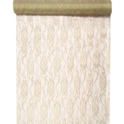 Chemin De Table Dentelle Lurex Or
