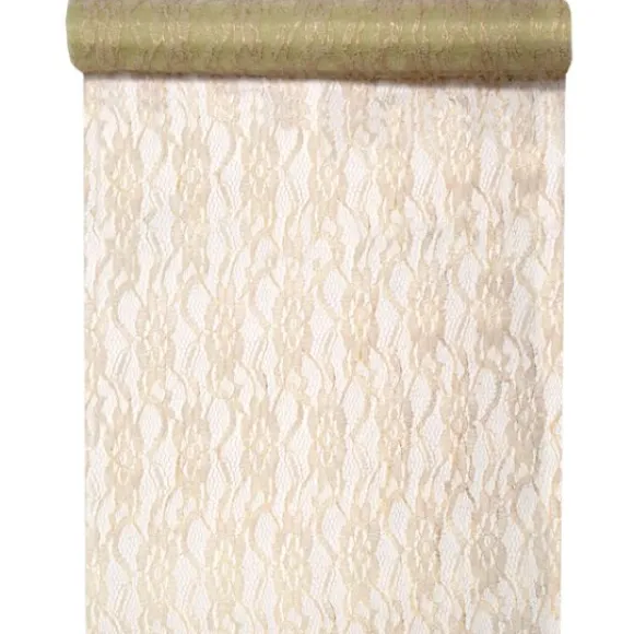 Chemin De Table Dentelle Lurex Or