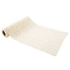 Chemin De Table Dentelle Et Franges Ivoire