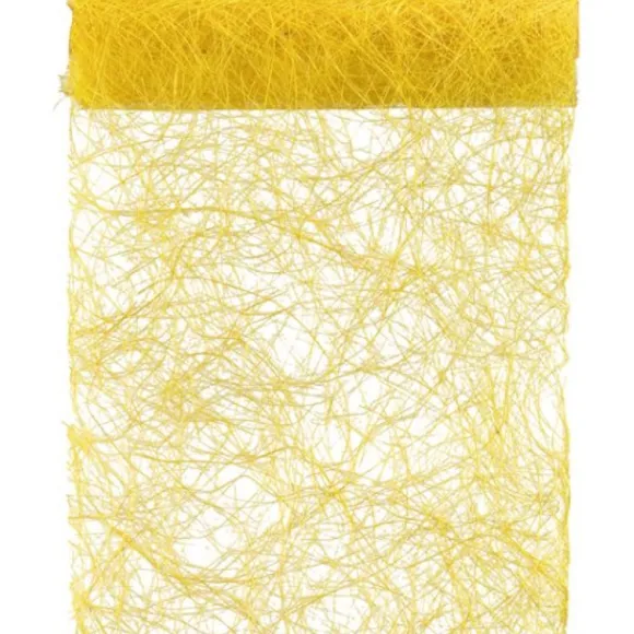 Chemin De Table En Abaca Jaune 30Cm