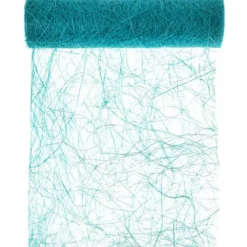 Chemin De Table En Abaca Turquoise 30Cm