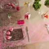 Chemin De Table En Abaca Rose 30Cm