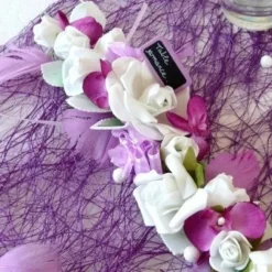 Chemin De Table En Abaca Prune 30Cm