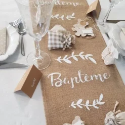 Chemin De Table En Jute Bapt Me 26 Cm X 5 M Tres