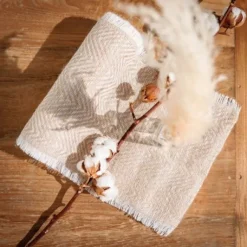 Chemin De Table En Jute Chevron Bicolore