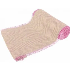 Chemin De Table En Jute Chevron Rose