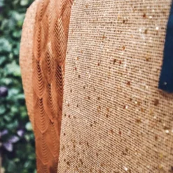 Chemin De Table En Jute Etincelant Avec Paillettes Or