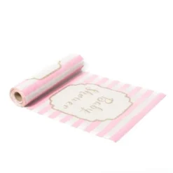 Chemin De Table En Lin Babyshower Rose