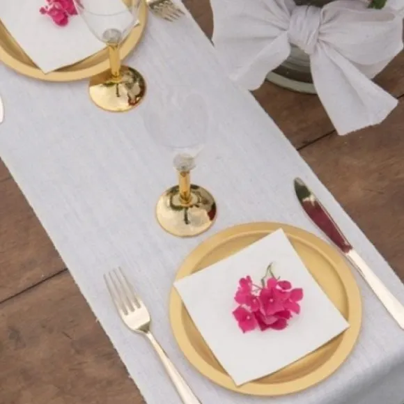 Chemin De Table En Lin Blanc 3 M Tres