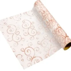 Chemin De Table En Organza Arabesque Rose Gold