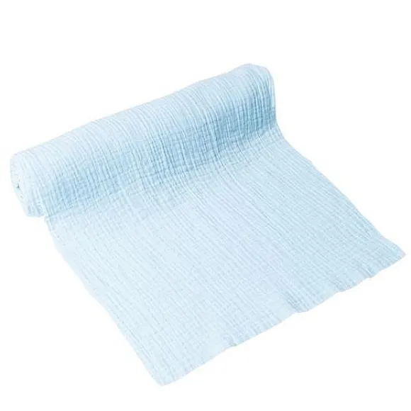 Chemin De Table Gaze De Coton Bleu Ciel