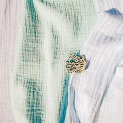 Chemin De Table Gaze De Coton Bleu Ciel