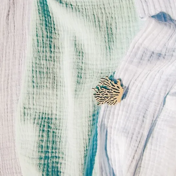 Chemin De Table Gaze De Coton Bleu Ciel