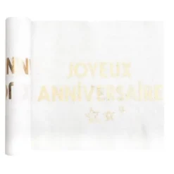 Chemin De Table Joyeux Anniversaire Or 28 Cm X 3 M Tres