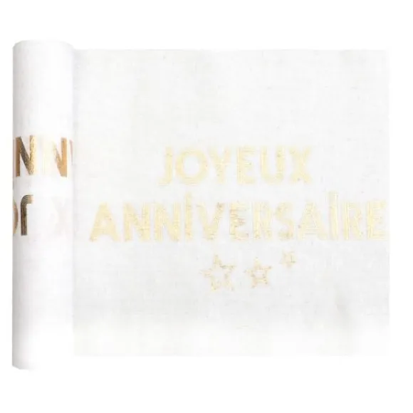 Chemin De Table Joyeux Anniversaire Or 28 Cm X 3 M Tres