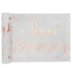 Chemin De Table Joyeux Anniversaire Rose Gold