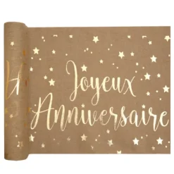 Chemin De Table Joyeux Anniversaire Kraft 28Cm X 3 M Tres