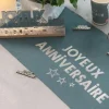 Chemin De Table Joyeux Anniversaire Bleu Canard 28 Cm X 3 M Tres