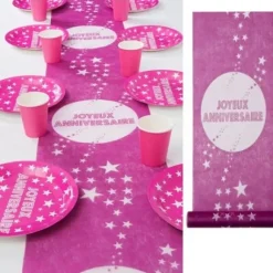 Chemin De Table Joyeux Anniversaire Fuchsia